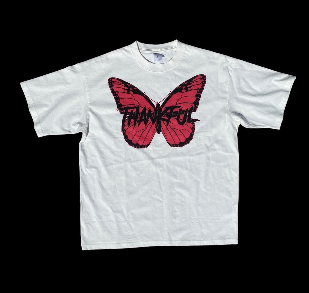 Butterfly tee (White+Red Logo)