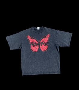 Butterfly tee (Black+red logo)