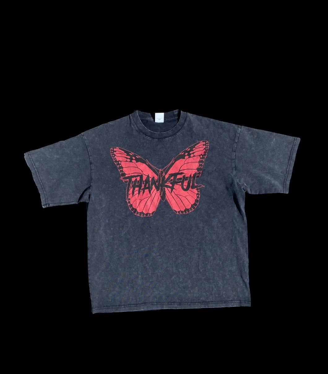 Butterfly tee (Black+red logo)