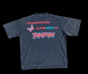 Butterfly tee (black + blue logo)